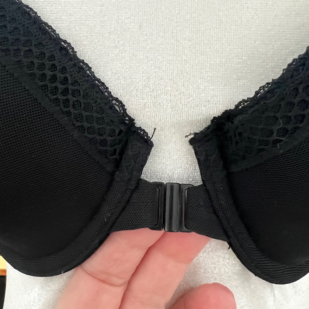 Auden The Ace Black Demi Fit Lace Racerback Bra Size 36C NEW - Picture 4 of 14